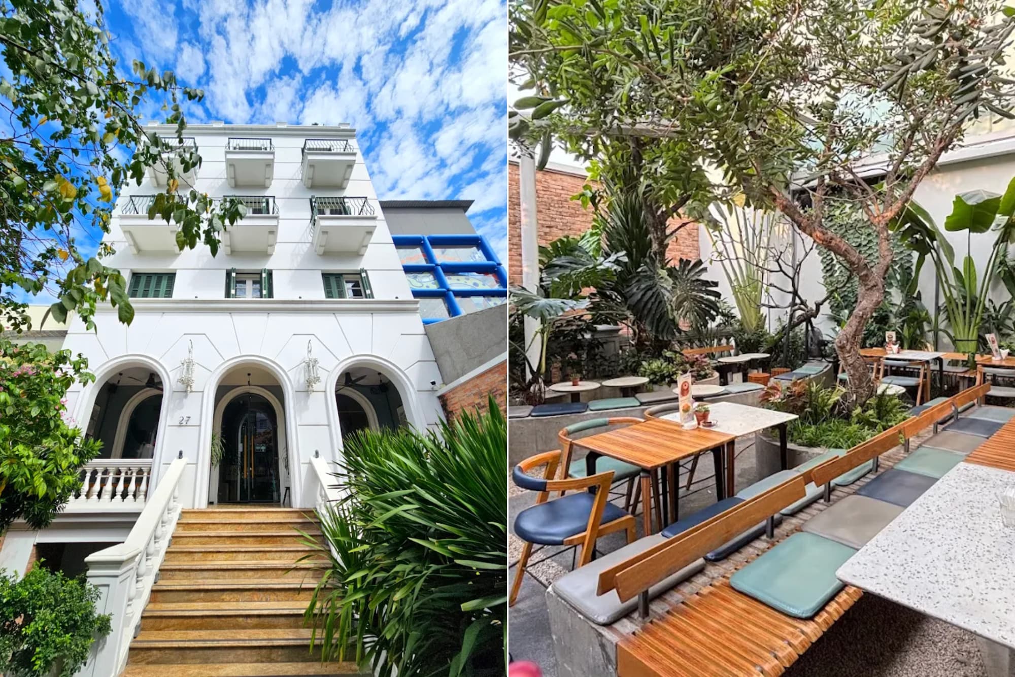 WKND features a modern European-style restaurant design with a spacious outdoor seating area